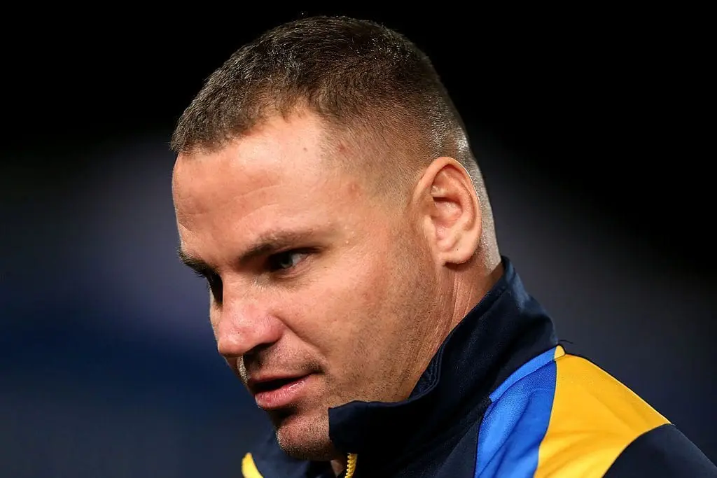 SYDNEY, AUSTRALIA - MAY 13: Anthony Watmough of the Eels looks on during the round 10 NRL match between the Parramatta Eels and the South Sydney Rabbitohs on May 13, 2016 in Sydney, Australia. (Photo by Ashley Feder/Getty Images)