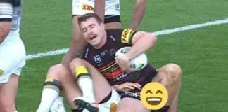 Panther Billy Burns's R-rated wardrobe malfunction goes viral