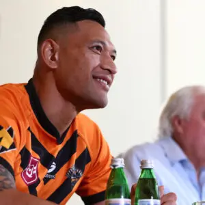Clive Palmer & Israel Folau Press Conference To Announce Folau Signing With Southport Tigers