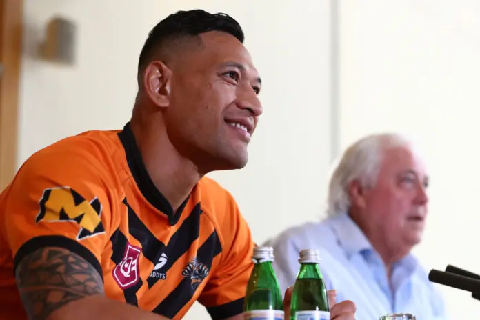 Clive Palmer & Israel Folau Press Conference To Announce Folau Signing With Southport Tigers