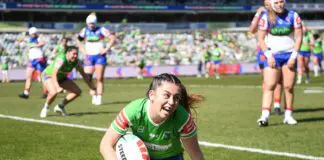Madison Bartlett in action for the Canberra Raiders NRLW. (Photo - Raiders Media)