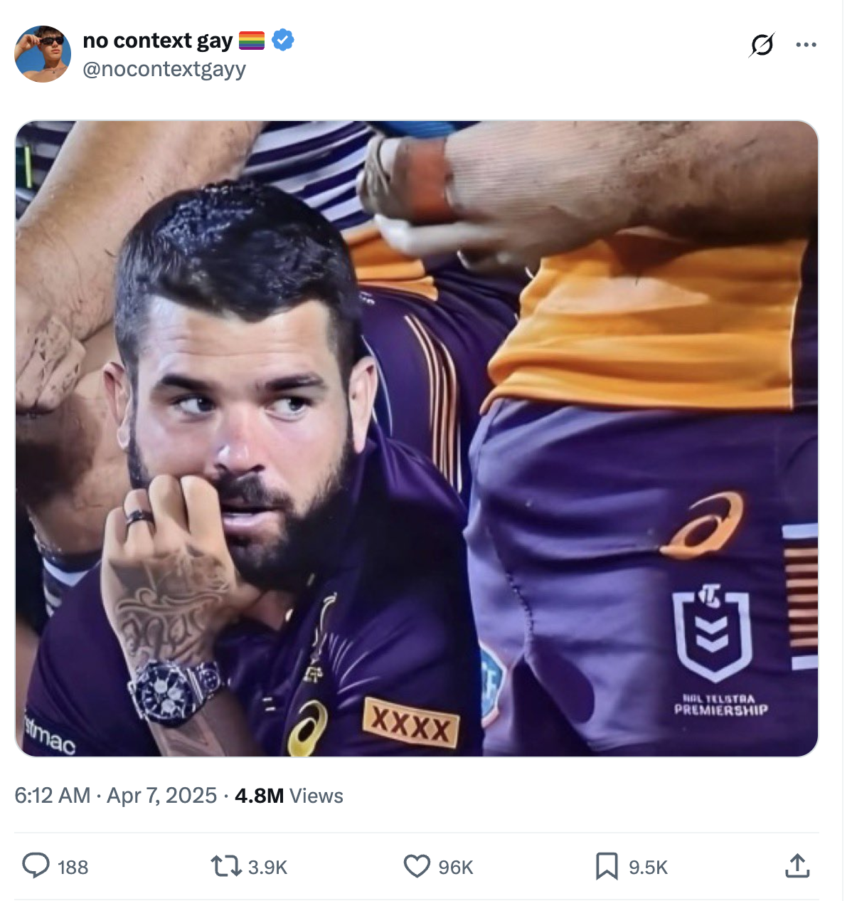 Caught in the act: Adam Reynolds' cheeky stare goes viral