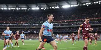 Perth Bears ready to speak with Lomax after Force tour MELBOURNE, AUSTRALIA - JUNE 26: Zac Lomax of the Blues celebrates after scoring a try during game two of the men's State of Origin series between New South Wales Blues and Queensland Maroons at the Melbourne Cricket Ground on June 26, 2024 in Melbourne, Australia. (Photo by Cameron Spencer/Getty Images)