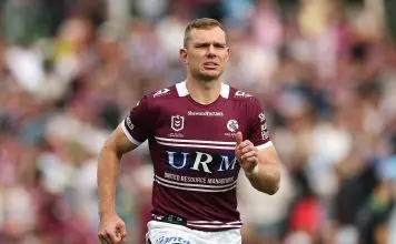 Exclusive access only? Sea Eagles home games could become members-only SYDNEY, AUSTRALIA - MAY 11: Tom Trbojevic of the Sea Eagles warms up during the round 10 NRL match between Manly Sea Eagles and Cronulla Sharks at 4 Pines Park, on May 11, 2025, in Sydney, Australia. (Photo by Cameron Spencer/Getty Images)