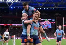NSW Blues set for two major changes ahead of must-win series BRISBANE, AUSTRALIA - MAY 28: Zac Lomax of the Blues celebrates with team mates after scoring a try during game one of the Men's State of Origin series between Queensland Maroons and New South Wales Blues at Suncorp Stadium on May 28, 2025 in Brisbane, Australia. (Photo by Bradley Kanaris/Getty Images)