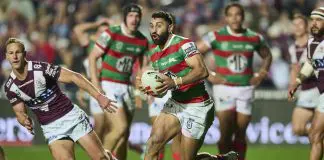 Rabbitohs confirm Johnston injury timeline SYDNEY, AUSTRALIA - JULY 06: Alex Johnston of the Rabbitohs runs the ball during the round 18 NRL match between Manly Sea Eagles and South Sydney Rabbitohs at 4 Pines Park, on July 06, 2025, in Sydney, Australia. (Photo by Brett Hemmings/Getty Images)