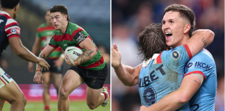 Friendship on hold: Childhood mates Hugo Savala and Tallis Duncan face off in NRL rivalry