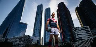 SYDNEY, AUSTRALIA - SEPTEMBER 08: James Tedesco of the Roosters poses for a portrait during the NRL Finals Media Opportunity at Pier Pavilion on September 08, 2025 in Sydney, Australia. (Photo by Darrian Traynor/Getty Images)