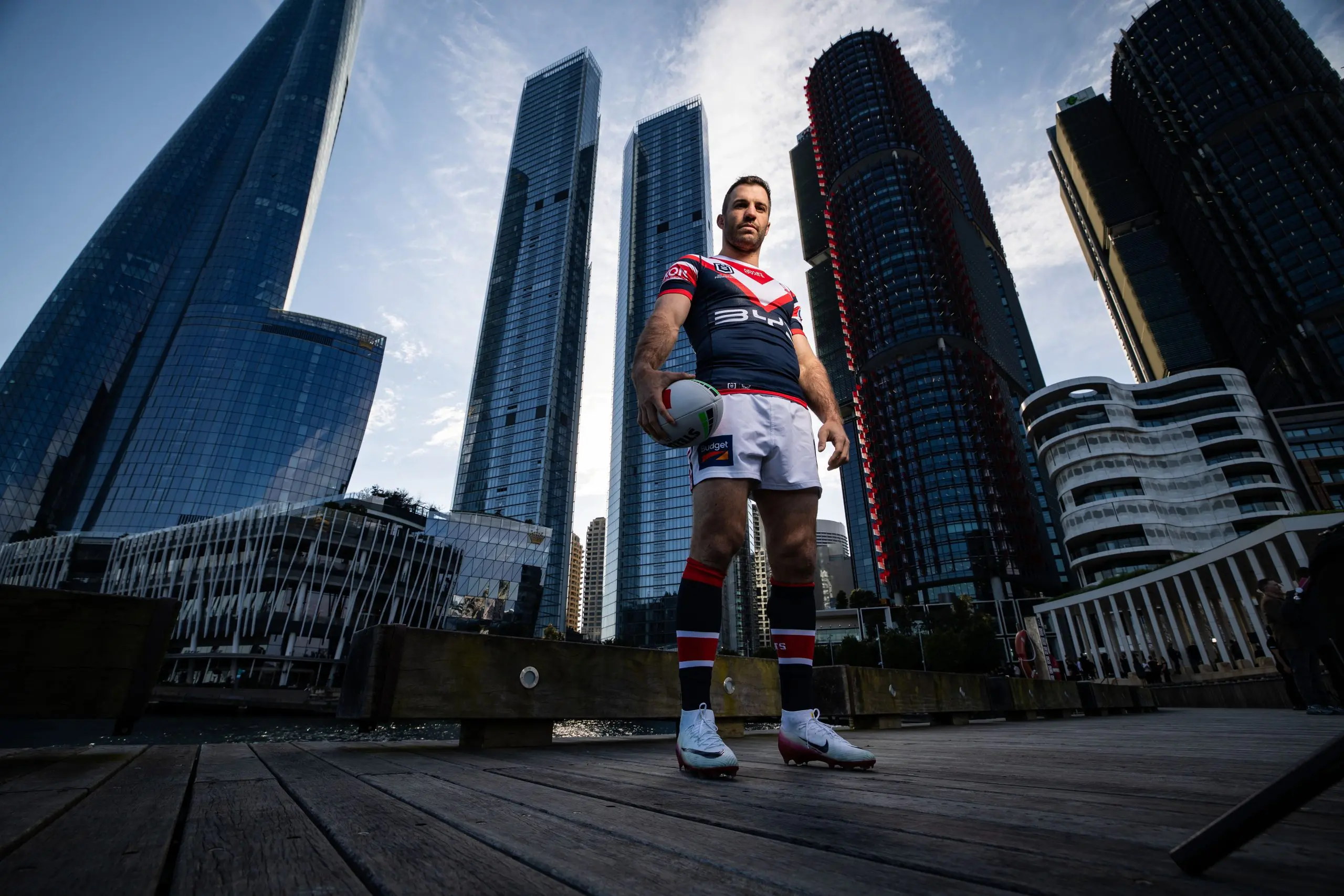 SYDNEY, AUSTRALIA - SEPTEMBER 08: James Tedesco of the Roosters poses for a portrait during the NRL Finals Media Opportunity at Pier Pavilion on September 08, 2025 in Sydney, Australia. (Photo by Darrian Traynor/Getty Images)