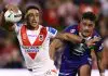 Valentine Holmes reveals contract plan ahead of November 1 WOLLONGONG, AUSTRALIA - MAY 10: Valentine Holmes of the Dragons runs the ball during the round 10 NRL match between St George Illawarra Dragons and New Zealand Warriors at WIN Stadium on May 10, 2025 in Wollongong, Australia. (Photo by Jason McCawley/Getty Images)