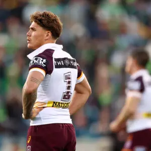 CANBERRA, AUSTRALIA - SEPTEMBER 14: Reece Walsh of the Broncos is pictured during the NRL Qualifying Final match between Canberra Raiders and Brisbane Broncos at GIO Stadium, on September 14, 2025, in Canberra, Australia. (Photo by Mark Nolan/Getty Images)