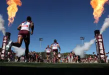 SYDNEY, AUSTRALIA - MARCH 15:  Sea Eagles players take to the field during the round two NRL match between Manly Sea Eagles and Newcastle Knights at 4 Pines Park, on March 15, 2026, in Sydney, Australia. (Photo by Matt King/Getty Images)