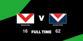 FULL TIME: Dragons vs Roosters – Round 8, 2026 LIVE: Dragons vs Roosters – Round 8, 2026