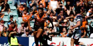 Behind Kai Pearce-Paul’s Tigers turnaround SYDNEY, AUSTRALIA - MARCH 14: Kai Pearce-Paul of the Tigers celebrates scoring a try during the round two NRL match between Wests Tigers and North Queensland Cowboys at Leichhardt Oval, on March 14, 2026, in Sydney, Australia. (Photo by Brendon Thorne/Getty Images)