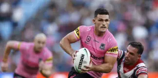 Rating EVERY NRL club’s chance of landing Nathan Cleary in 2028 SYDNEY, AUSTRALIA - MARCH 20: Nathan Cleary of the Panthers runs the ball during the round three NRL match between the Sydney Roosters and Penrith Panthers at Allianz Stadium on March 20, 2026 in Sydney, Australia. (Photo by Brendon Thorne/Getty Images)