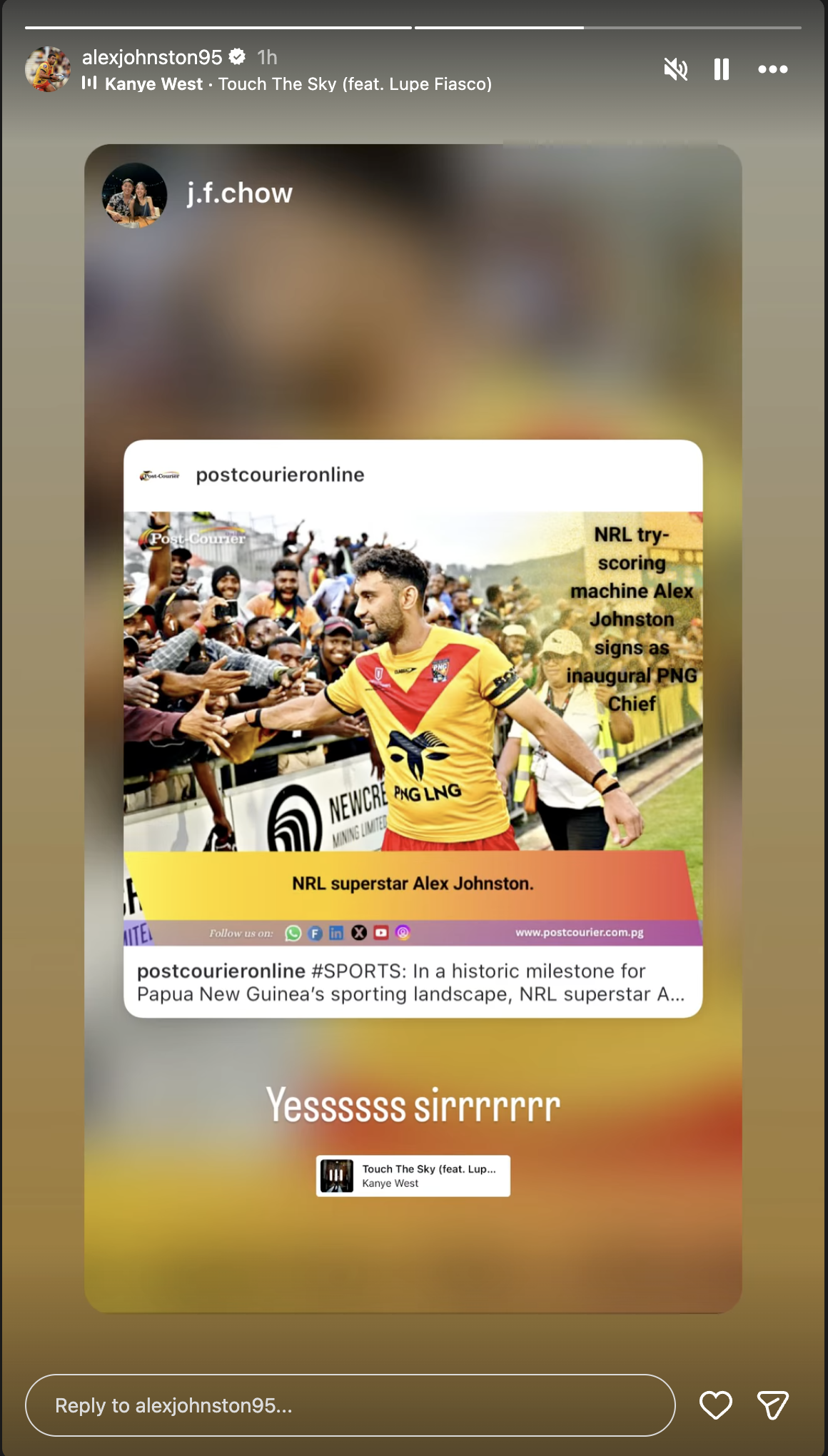 Alex Johnston makes call on future