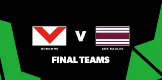 FINAL TEAMS: Dragons vs Sea Eagles – Round 6, 2026 FINAL TEAMS: Dragons vs Sea Eagles – Round 6, 2026