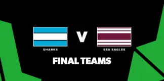 FINAL TEAMS: Sharks vs Sea Eagles – Round 13, 2026 FINAL TEAMS: Sharks vs Sea Eagles – Round 13, 2026