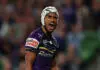 Seven weeks to go: Every NRL team’s run home, likely finishing position MELBOURNE, AUSTRALIA - MARCH 05: Sualauvi Faalogo of the Storm celebrates scoring a try during the round one NRL match between Melbourne Storm and Parramatta Eels at AAMI Park, on March 05, 2026, in Melbourne, Australia. (Photo by Daniel Pockett/Getty Images)