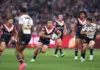 SYDNEY, AUSTRALIA - MAY 02:  Reece Robson of the Roosters runs with the ball during the round nine NRL match between Sydney Roosters and Brisbane Broncos at Allianz Stadium, on May 02, 2026, in Sydney, Australia. (Photo by Matt King/Getty Images)