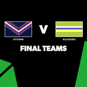 FINAL TEAMS: Storm vs Raiders – Round 16, 2026