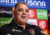 Perth Bears Round 1 fixture locked in PERTH, AUSTRALIA - APRIL 10: Mal Meninga, inaugural head coach of the Perth Bears talks to the media during an NRL press conference at Optus Stadium on April 10, 2026 in Perth, Australia. (Photo by Paul Kane/Getty Images)
