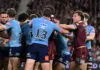 State of Origin 2026 Game 3 talking points: Bunker disgrace, Queensland’s attitude and Daley’s future BRISBANE, AUSTRALIA - JULY 08: Isaah Yeo of the Blues scuffles with Cameron Munster of the Maroons during game three of the Men's State of Origin series between the Queensland Maroons and the New South Wales Blues at Suncorp Stadium on July 08, 2026 in Brisbane, Australia. (Photo by Bradley Kanaris/Getty Images)