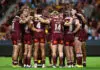 Surprise contender emerges for QLD Maroons coaching role BRISBANE, AUSTRALIA - JULY 08: Maroons players huddle during game three of the Men's State of Origin series between the Queensland Maroons and the New South Wales Blues at Suncorp Stadium on July 08, 2026 in Brisbane, Australia. (Photo by Chris Hyde/Getty Images)