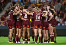 Surprise contender emerges for QLD Maroons coaching role BRISBANE, AUSTRALIA - JULY 08: Maroons players huddle during game three of the Men's State of Origin series between the Queensland Maroons and the New South Wales Blues at Suncorp Stadium on July 08, 2026 in Brisbane, Australia. (Photo by Chris Hyde/Getty Images)