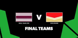 FINAL TEAMS: Sea Eagles vs Dolphins – Round 24, 2026