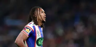 SYDNEY, AUSTRALIA - SEPTEMBER 11: Dominic Young of the Knights looks on during the NRL Elimination Final match between the South Sydney Rabbitohs and Newcastle Knights at Allianz Stadium on September 11, 2026, in Sydney, Australia. (Photo by Cameron Spencer/Getty Images)