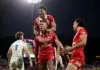 MRC hands down one charge following Tonga’s World Cup shutout of Lebanon PERTH, AUSTRALIA - OCTOBER 17: Haumole Olakau’atu of Tonga celebrates a try during the 2026 Men's Rugby League World Cup match between England and Tonga at HBF Stadium on October 17, 2026 in Perth, Australia. (Photo by Janelle St Pierre/Getty Images)