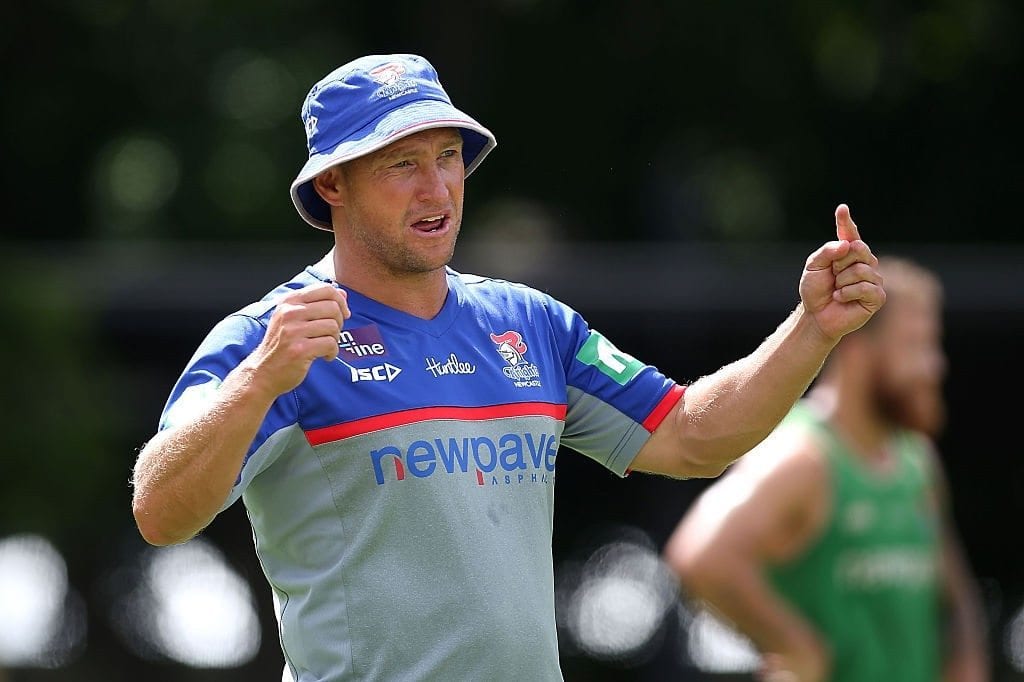 NEWCASTLE, AUSTRALIA - FEBRUARY 10: Newcastle Knights coach Nathan Brown during a Newcastle Knights NRL pre-season training session at Hunter Stadium on February 10, 2016 in Newcastle, Australia. (Photo by Tony Feder/Getty Images)