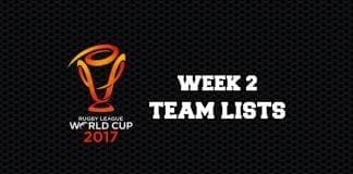 World Cup Week 2 Team Lists