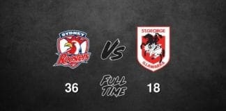 Roosters vs Dragons - Round 20, 2018