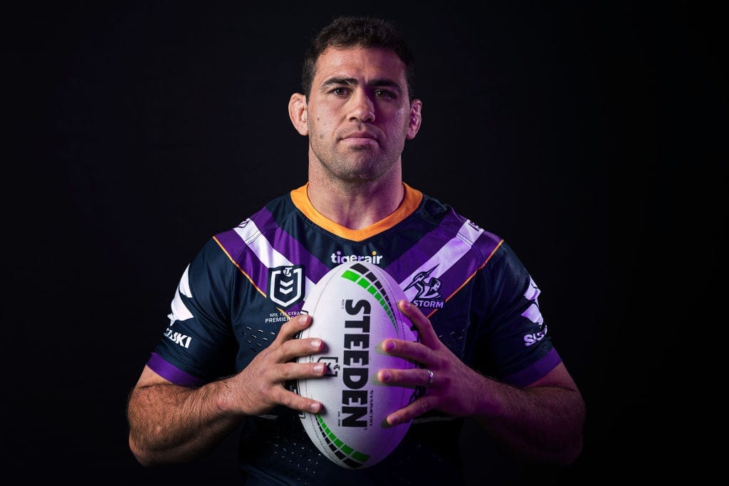 Melbourne Storm NRL Steeden 2021 Rugby League Football Size 5! 