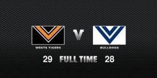 FULL TIME: Wests Tigers vs Bulldogs - Round 14, 2020