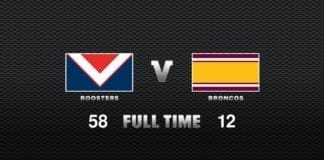 FULL TIME: Roosters vs Broncos - Round 16, 2020
