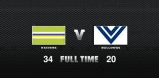 FULL TIME: Raiders vs Bulldogs - Round 16, 2020