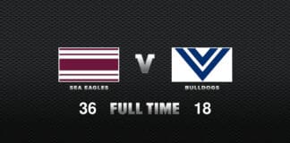 FULL TIME: Sea Eagles vs Bulldogs - Round 24, 2021