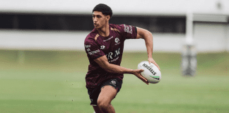 Onitoni Large in action. (Photo: Joel Seeto (Manly Media))